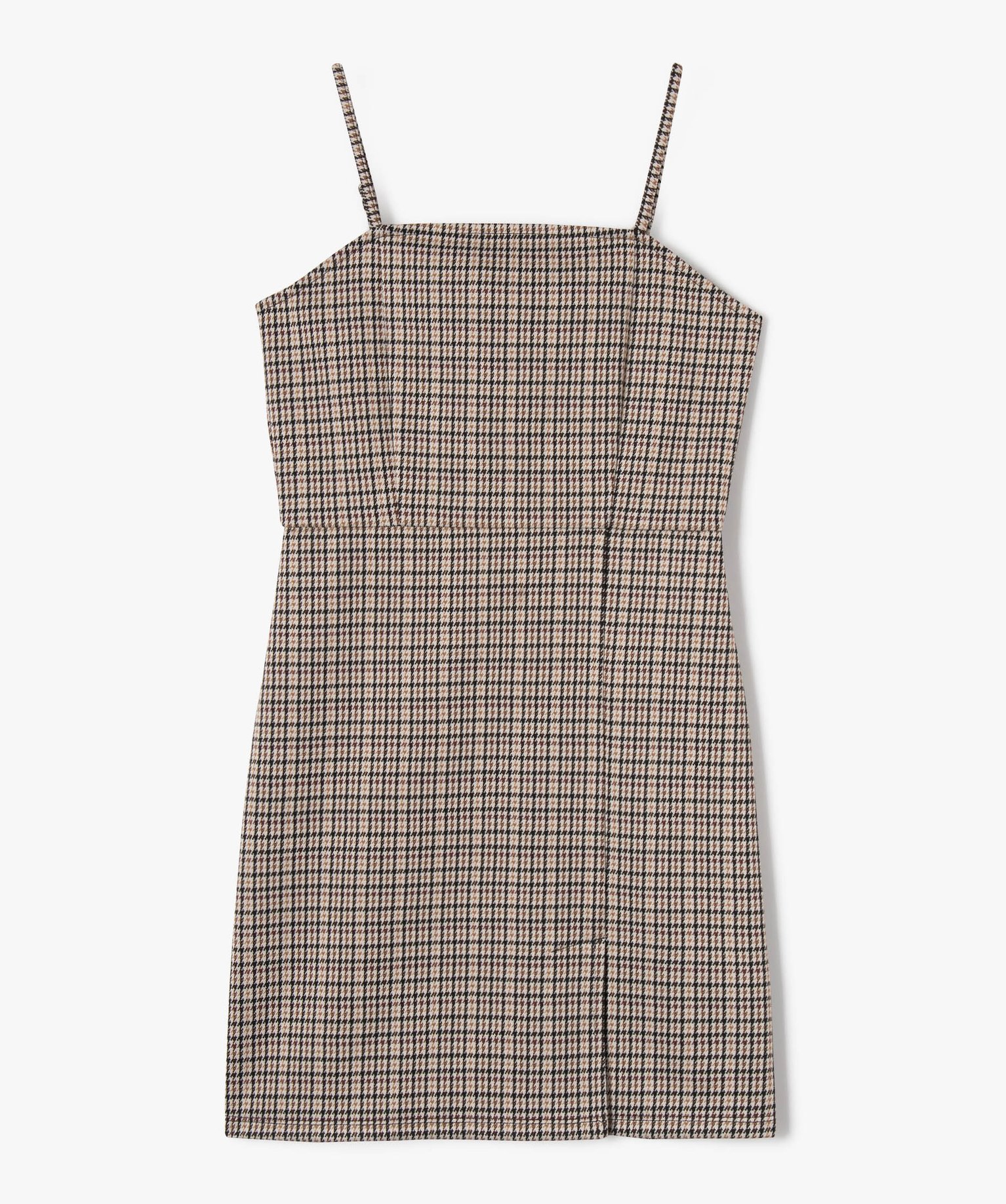 Robe à bretelles à motif pied de poule fille carreaux | GEMO