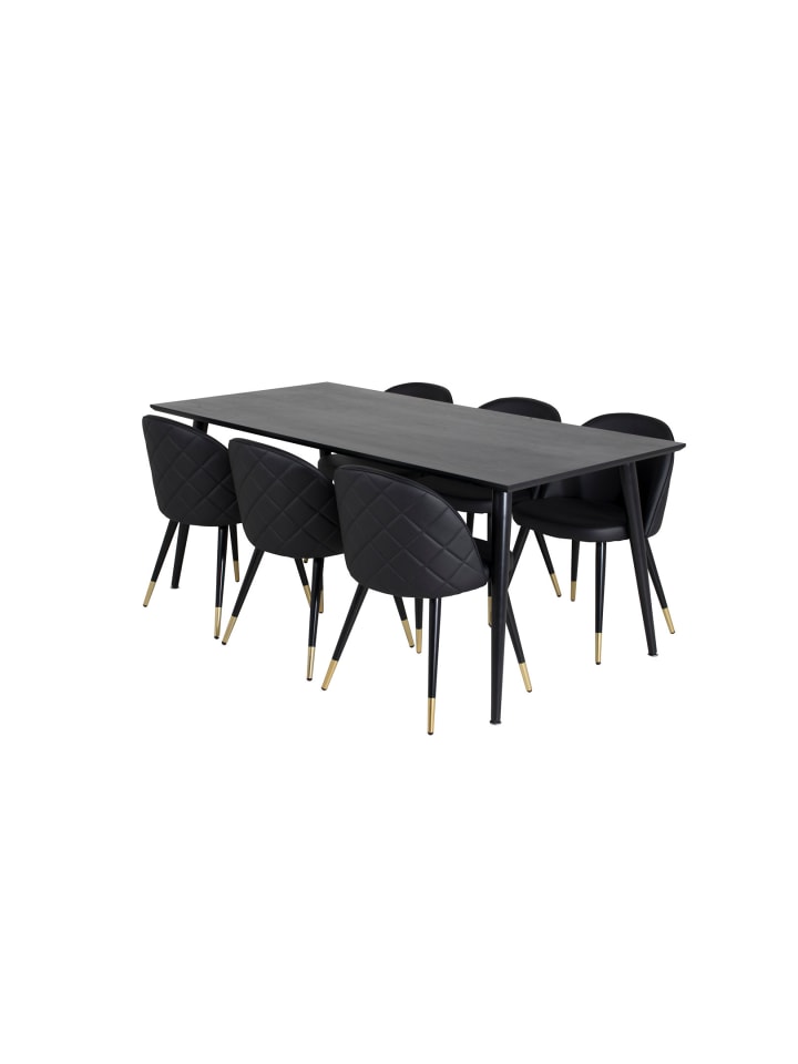 ebuy24 Essgruppe Dipp 50 (7-teilig) Schwarz 90 x 180 cm günstig kaufen onesize