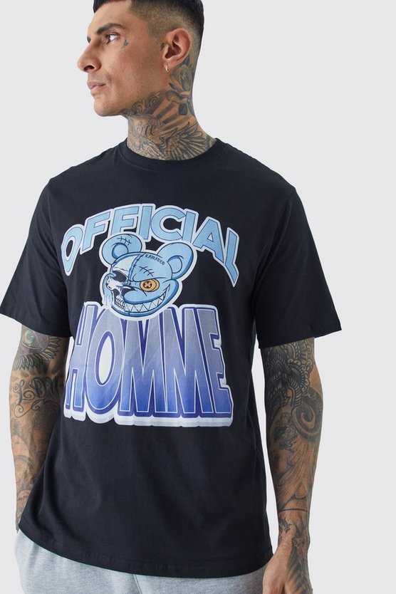 Tall T-Shirt mit Official Homme Print