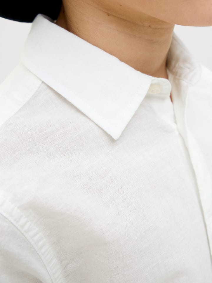 JACK & JONES Junior Kurzarmhemd JJBREEZE LINEN BLEND SHIRT JNR in white günstig kaufen