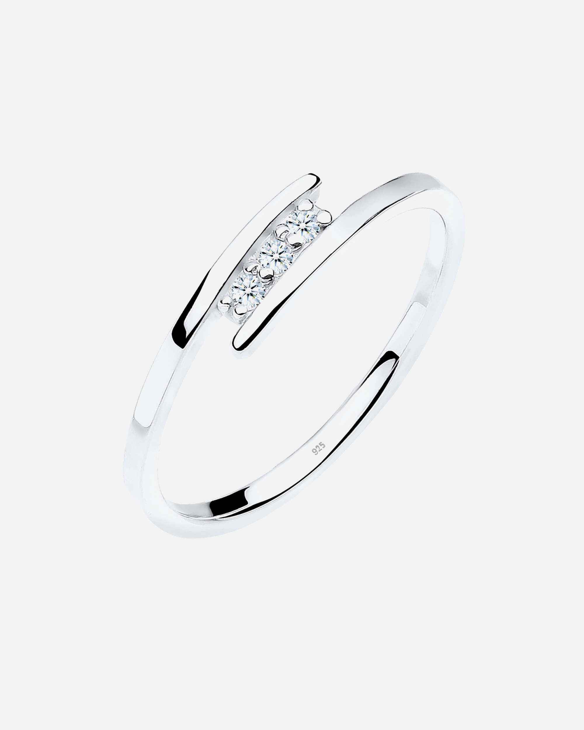 Elegancki klasyczny pierścionek damski Elli DIAMONDS z diamentem (0,04 ct.) w srebrze próby 925