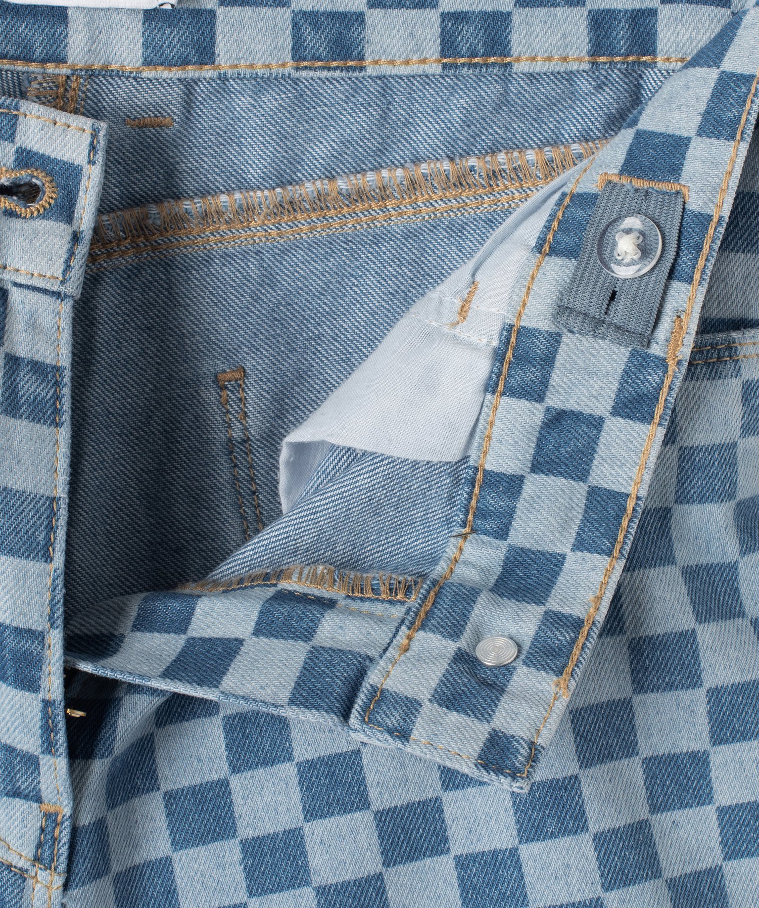 Short en jean fille motif damier bleach | GEMO