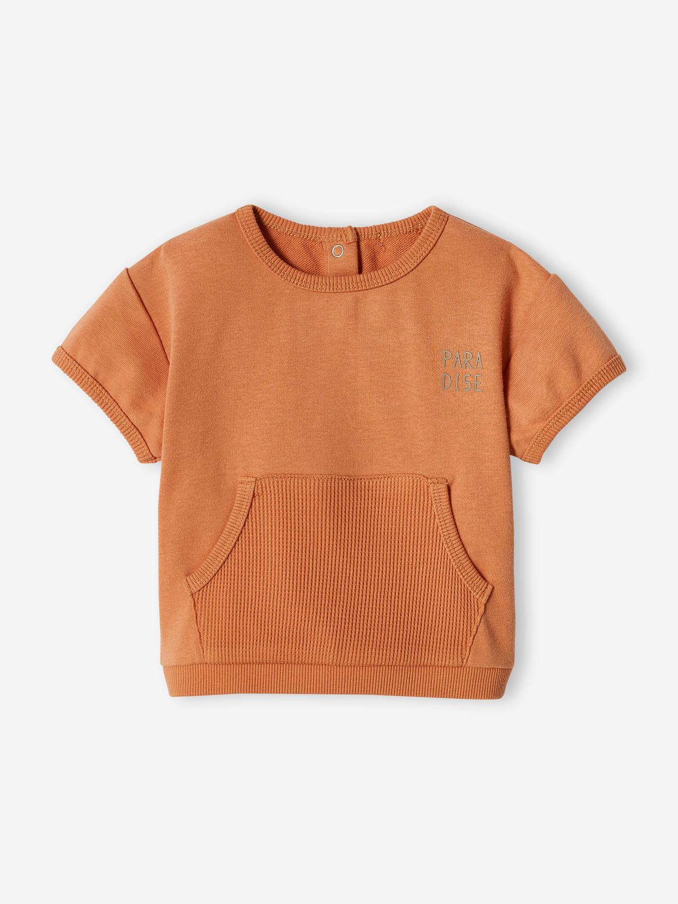 Vertbaudet Baby Sweatshirt mit kurzen Ärmeln - rostbraun