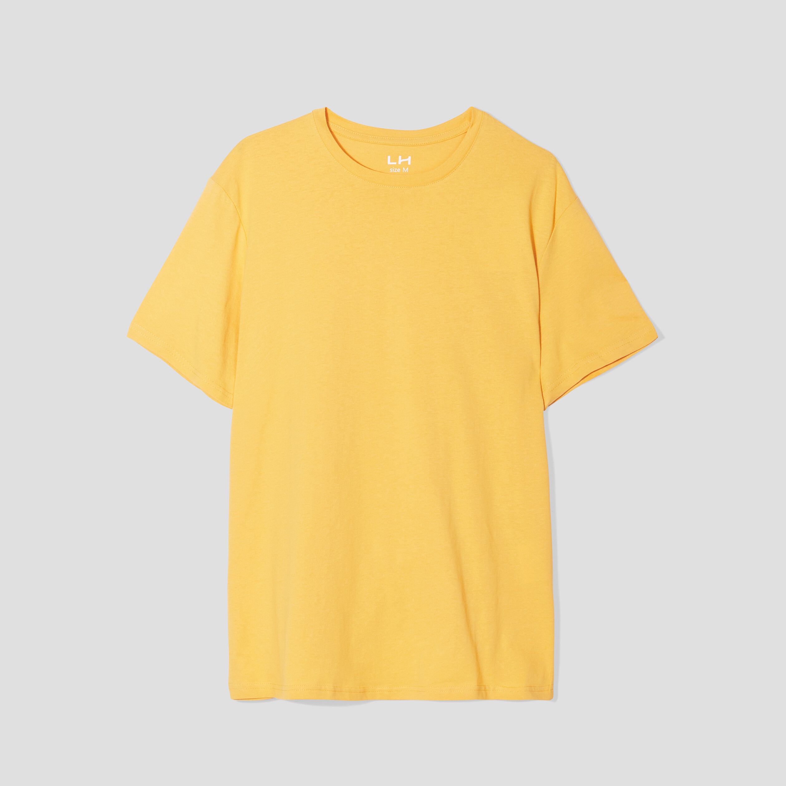 T-shirt en coton manches courtes jaune moutarde homme | La Halle