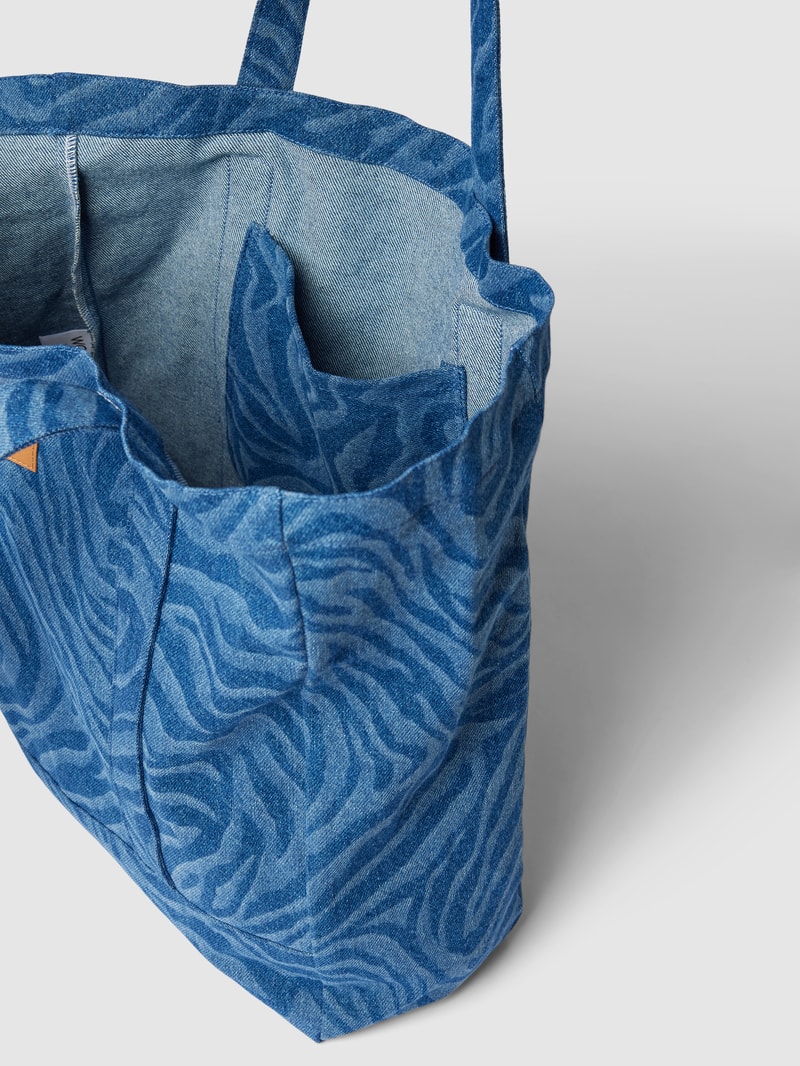 Tote Bag mit Allover-Muster Modell 'Sierra' in jeans