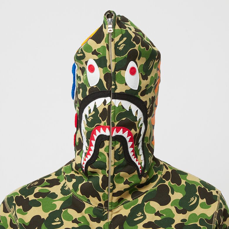 A Bathing Ape ABC Camo Shark Full Zip Hoodie M green