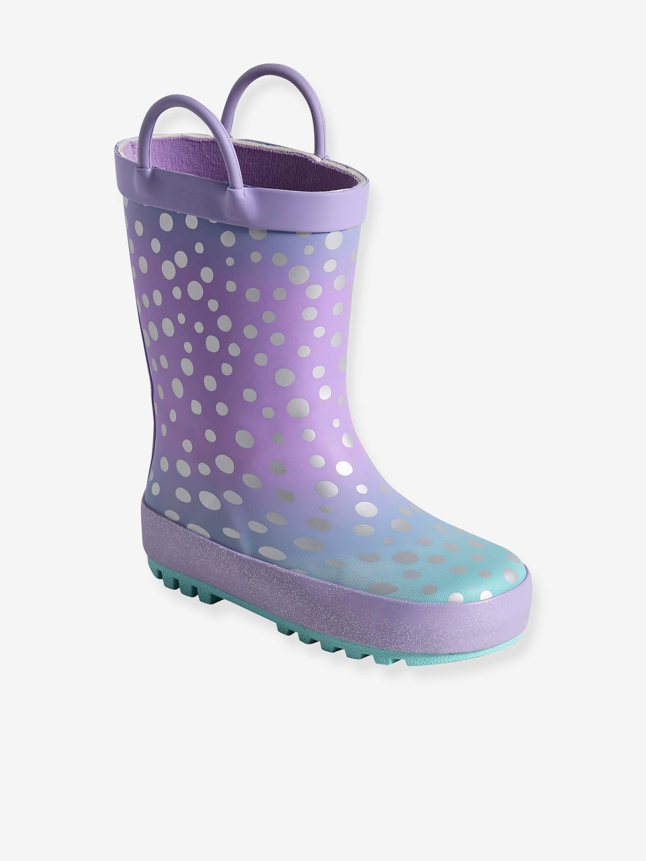Vertbaudet Kinder Gummistiefel - violett bedruckt
