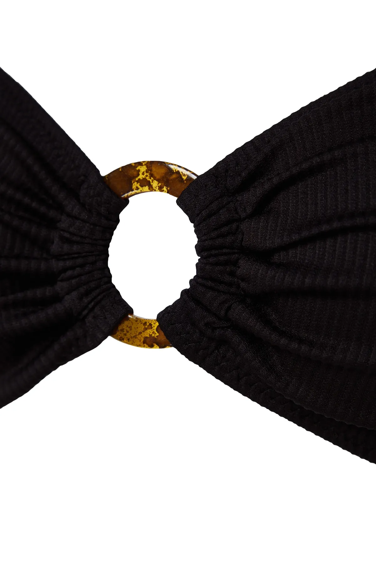 Trendyol Collection  Schwarzes, trägerloses Accessoires-Bikinioberteil mit Struktur TBESS23BU00381