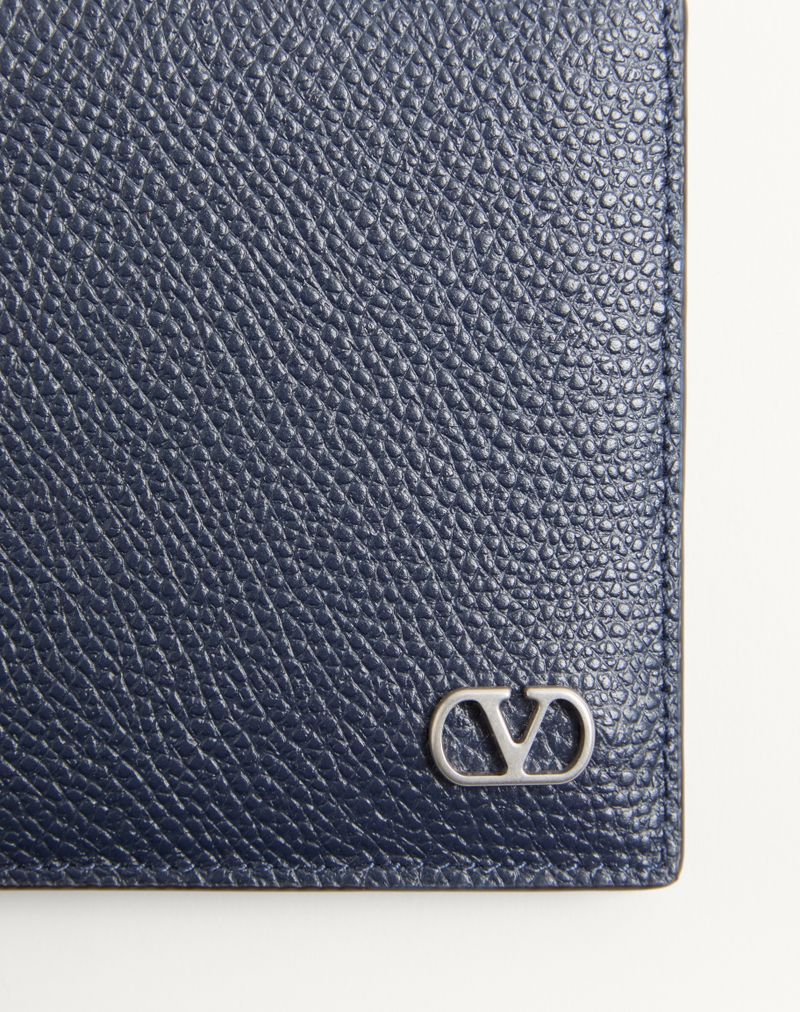 Carteira Valentino Garavani VLogo Signature em couro de bezerro granulado