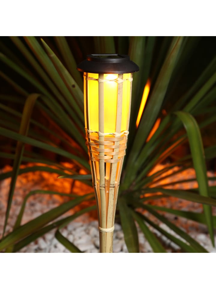 MARELIDA LED Solar Fackel Gartenfackel aus Bambus H: 60cm in natur günstig kaufen onesize