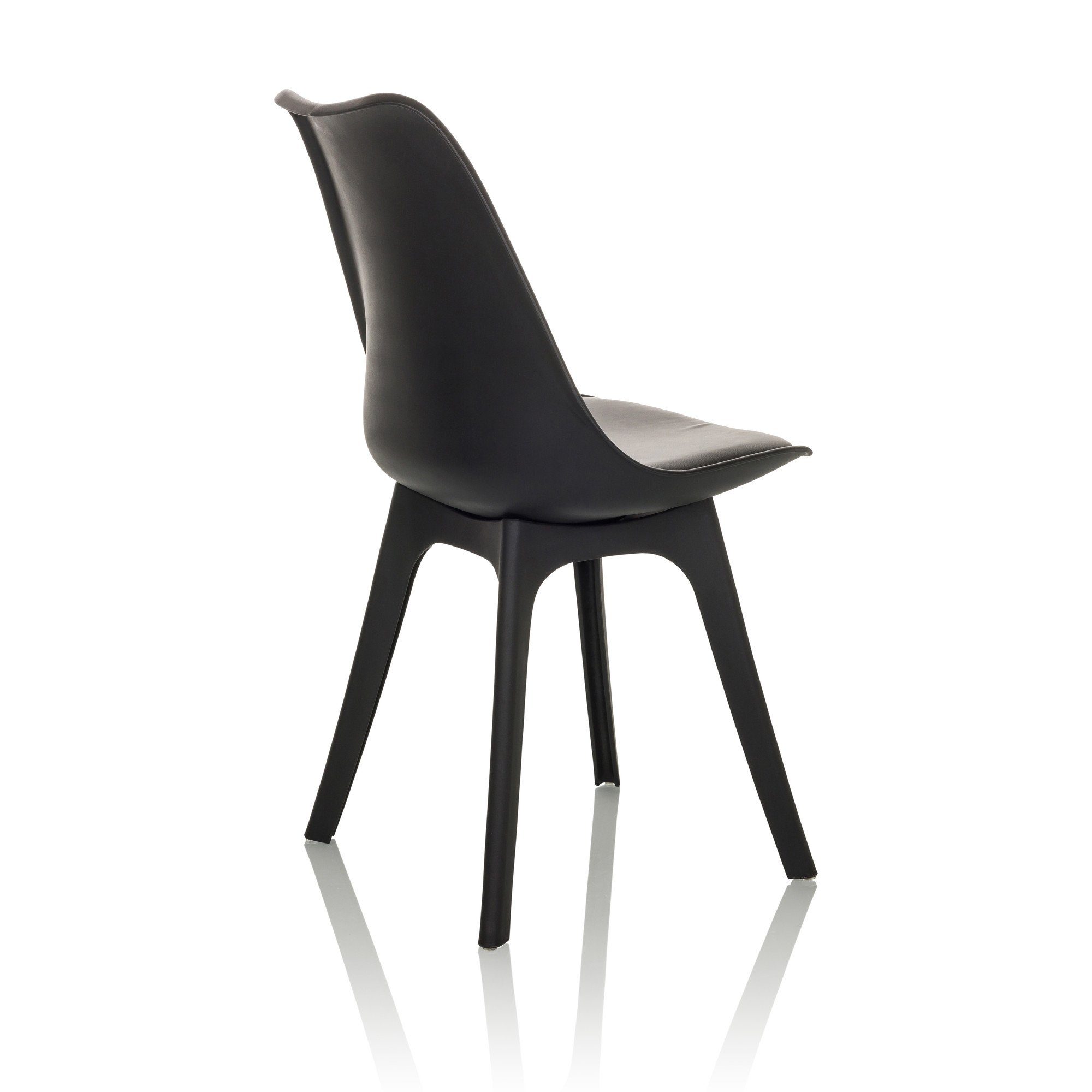 hjh OFFICE Schalenstuhl Schalenstuhl 4er Pack SCANDI P Kunststoff (4er Set), Esszimmerstuhl, Stuhl im skandinavischen Design, PU Sitzkissen