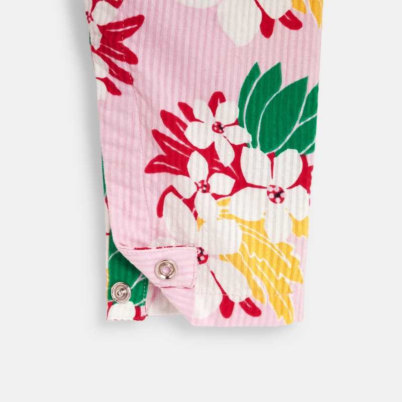 Combinaison bébé fille rose fleurs exotiques Catimini
