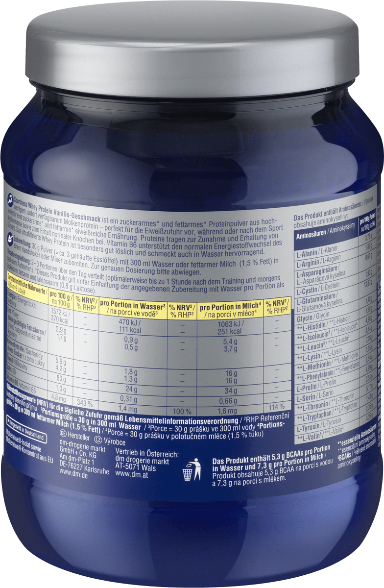 Whey Proteinpulver Vanille Geschmack, 450 g
