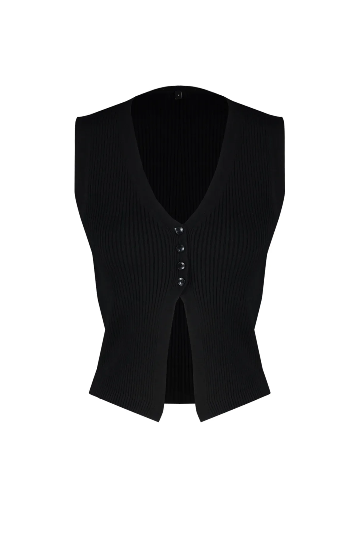 Trendyol Collection  Schwarze Crop Top Strickbluse aus Premium-/Spezialgarn TWOSS24BZ00258