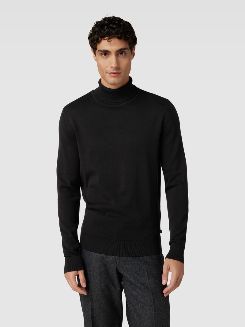 Strickpullover mit Rollkragen in schwarz
