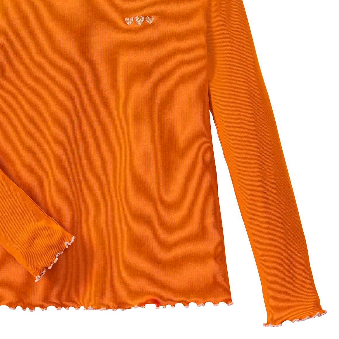 Mädchen Langarmshirt mit Wellenbündchen