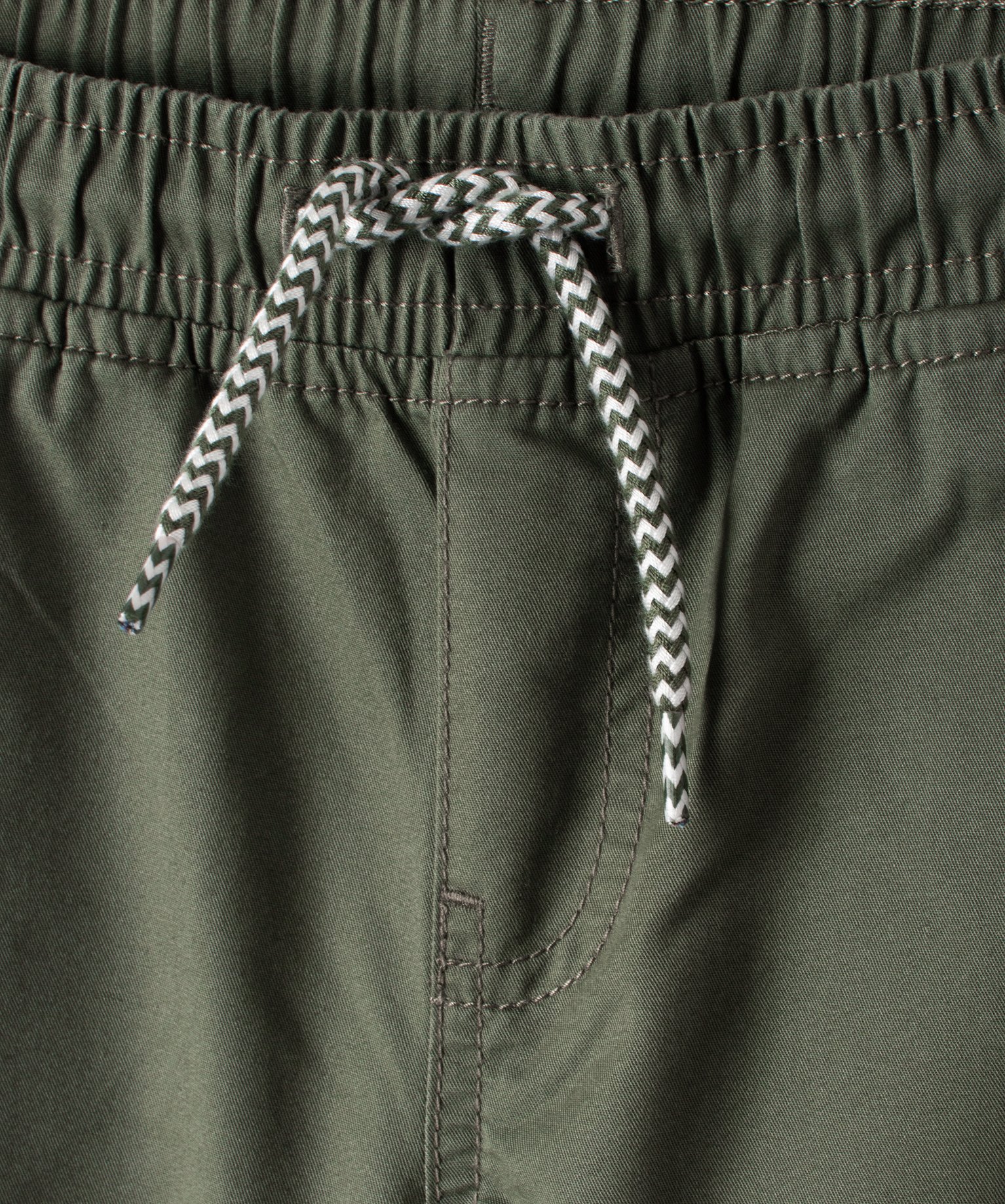 Pantalon Garçon en toile avec taille et chevilles élastiqu... kaki | GEMO