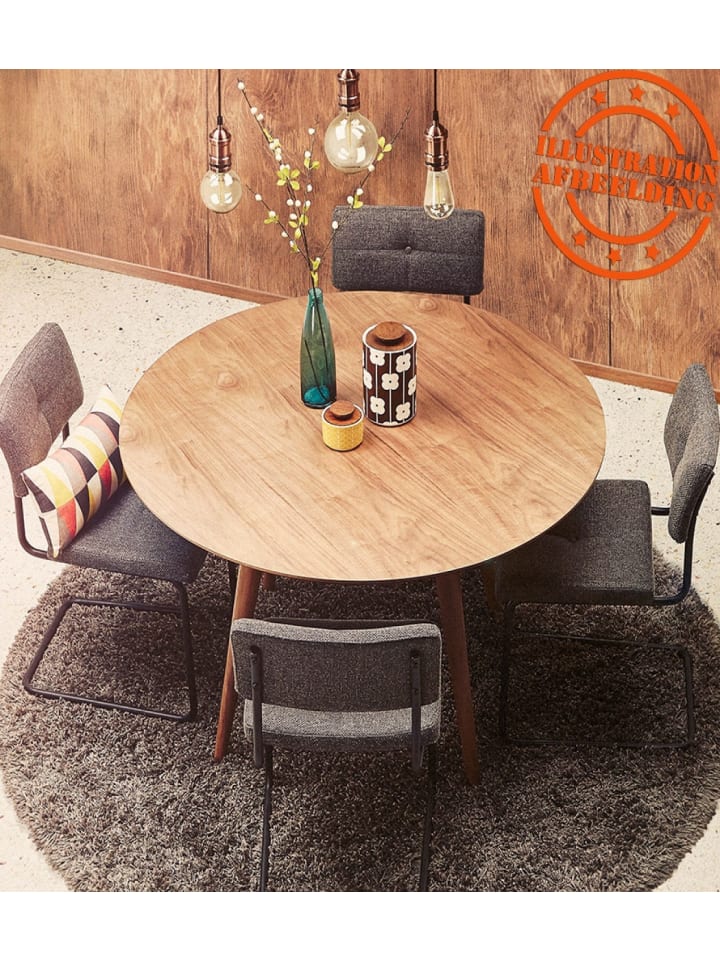 KADIMA DESIGN Runder Esstisch aus schwarzem Eschenholz | Zeitloses Design in Schwarz günstig kaufen onesize