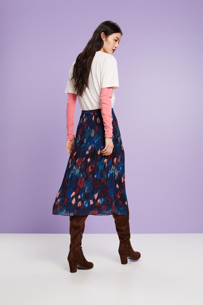 Chiffon-Midirock mit Plisseefalten