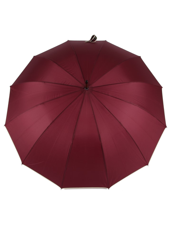 COFI 1453 Stockregenschirm Stockschirm Regenschirm Holzgriff mit Fiberglasstange in Weinrot günstig kaufen onesize