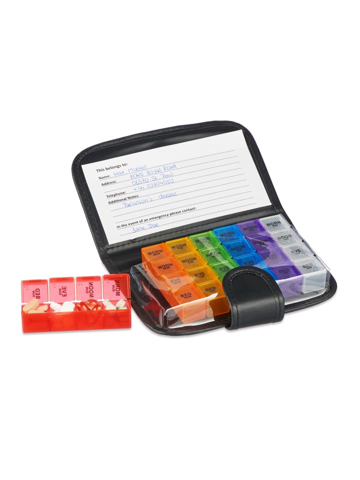relaxdays Tablettenbox in Schwarz günstig kaufen onesize