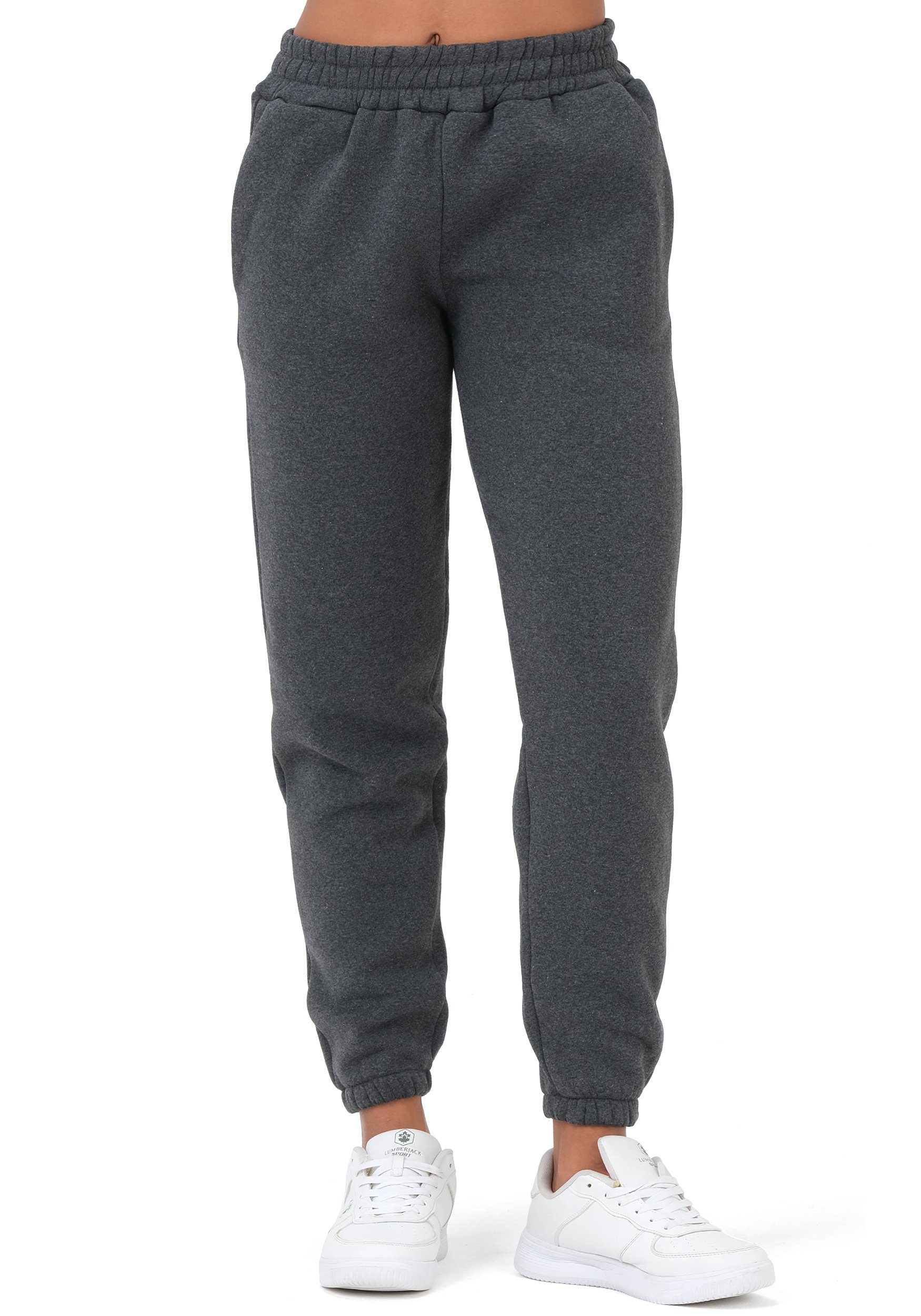 Smith & Solo Sweathose Jogginghose Damen Winter Sporthose (1-tlg) Baumwolle, Loose Fit, Oekotex