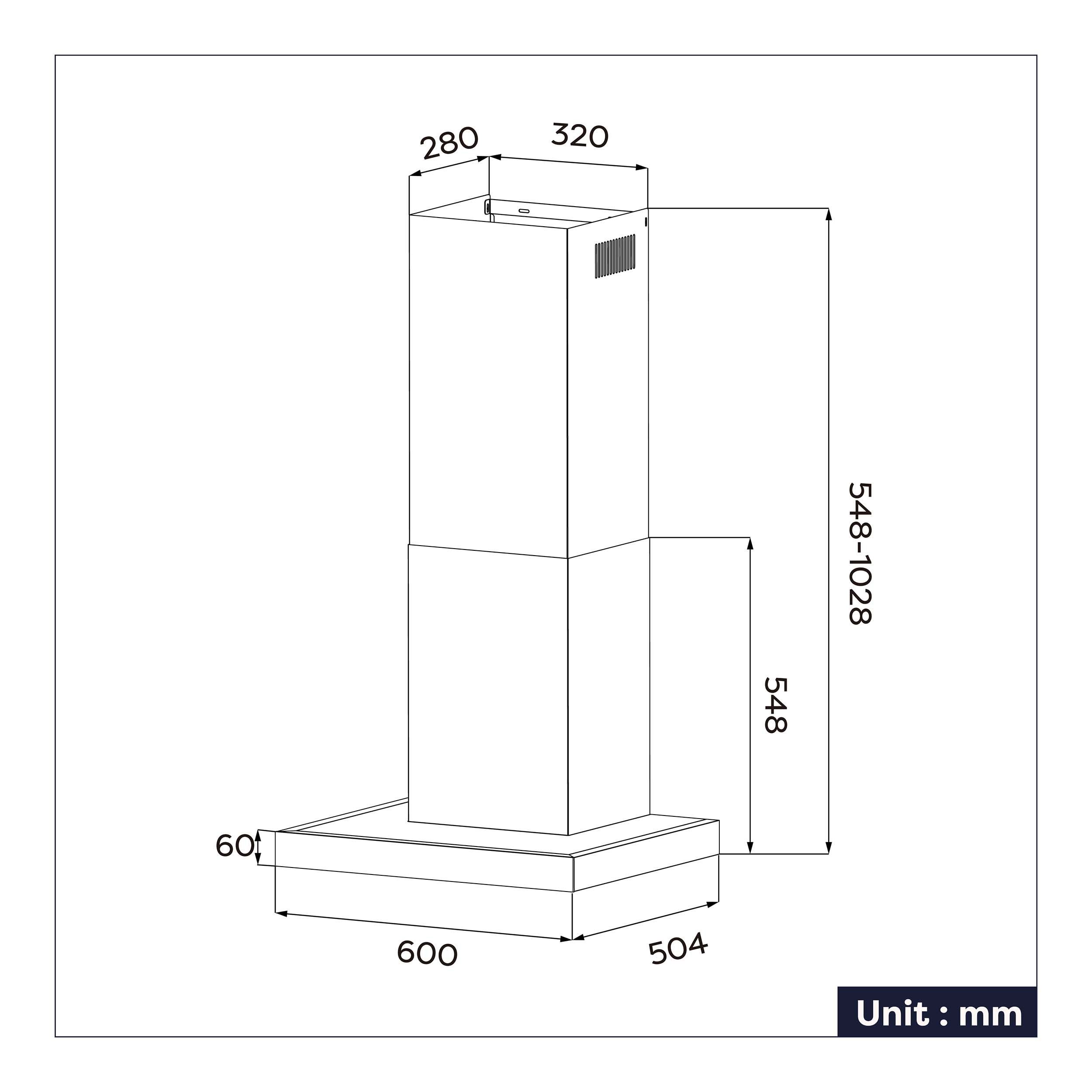 CIARRA Wandhaube CBCB6102, A+++ Dunstabzugshaube 60cm 650m³/h WIFI +APP & Touch Control Boost