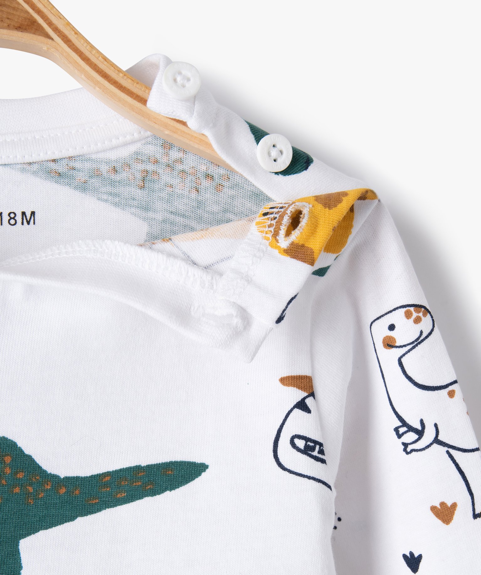 Tee-shirt imprimé à manches longues en coton bébé Garçon blanc | GEMO