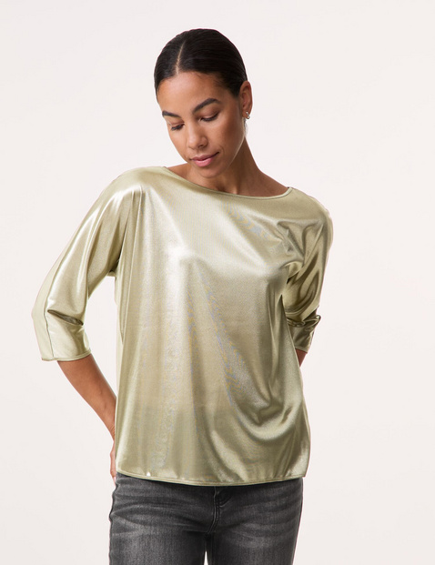 3/4 Arm Shirt mit Metallic-Optik