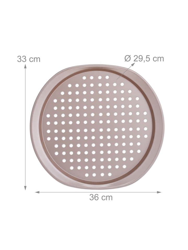 relaxdays 2 x Pizzablech in Braun - ∅ 29,5 cm günstig kaufen onesize