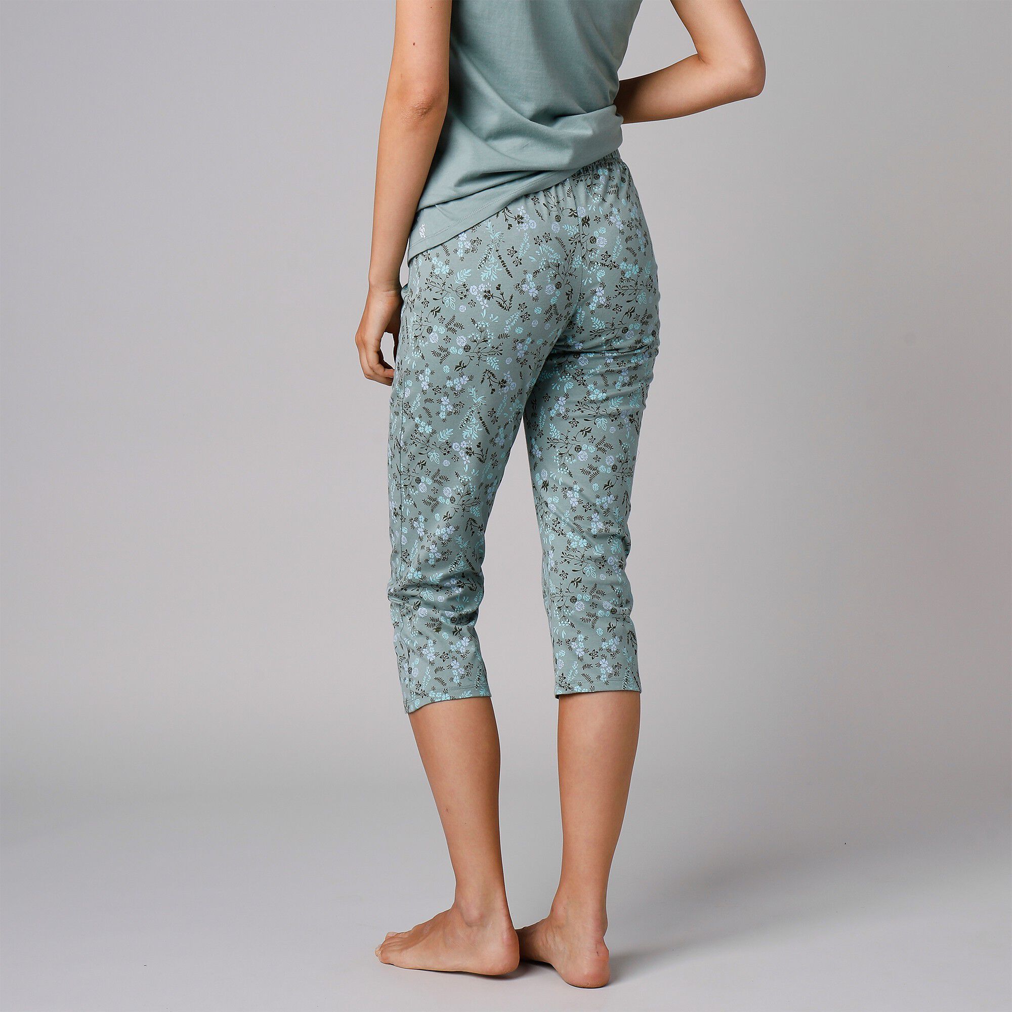 Pantacourt de pyjama imprimé fleurs