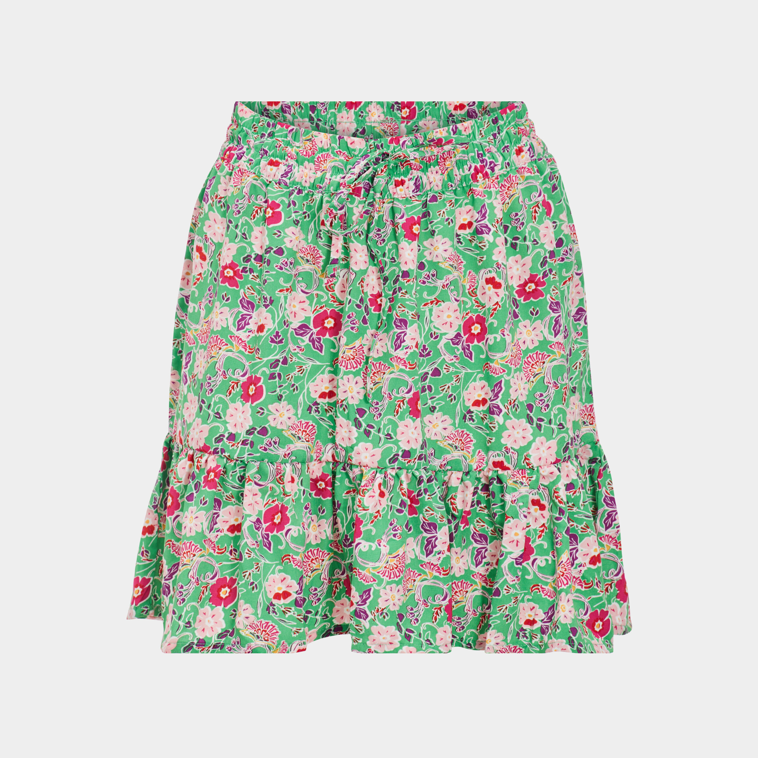 Jupe courte fluide taille smockée vert femme | La Halle