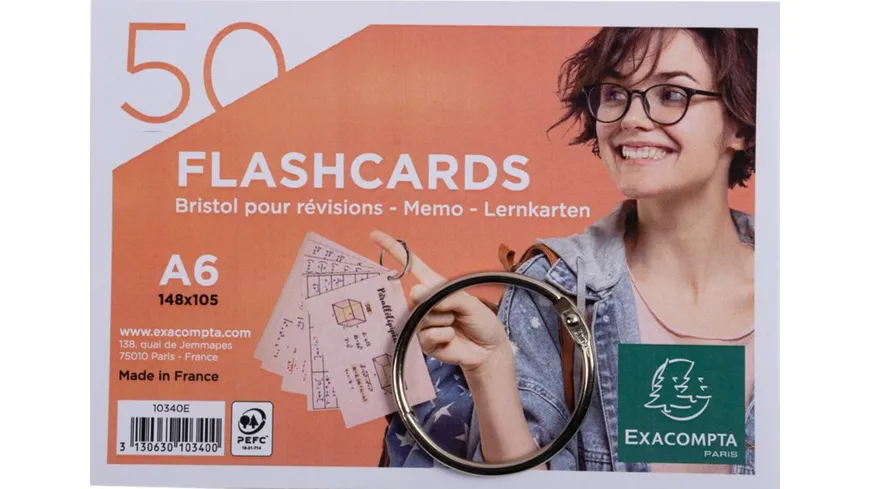 EXACLAIR 50 Flashcards Lernkarten A6 sortiert