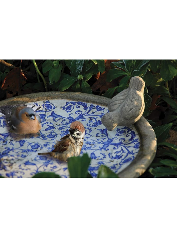 Esschert Design Vogeltränke in blau/weiß günstig kaufen onesize