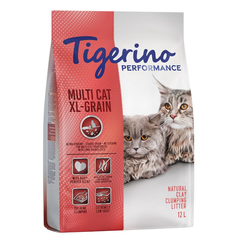 Tigerino Performance Multi Cat XL-Grain Katzenstreu - Babypuderduft