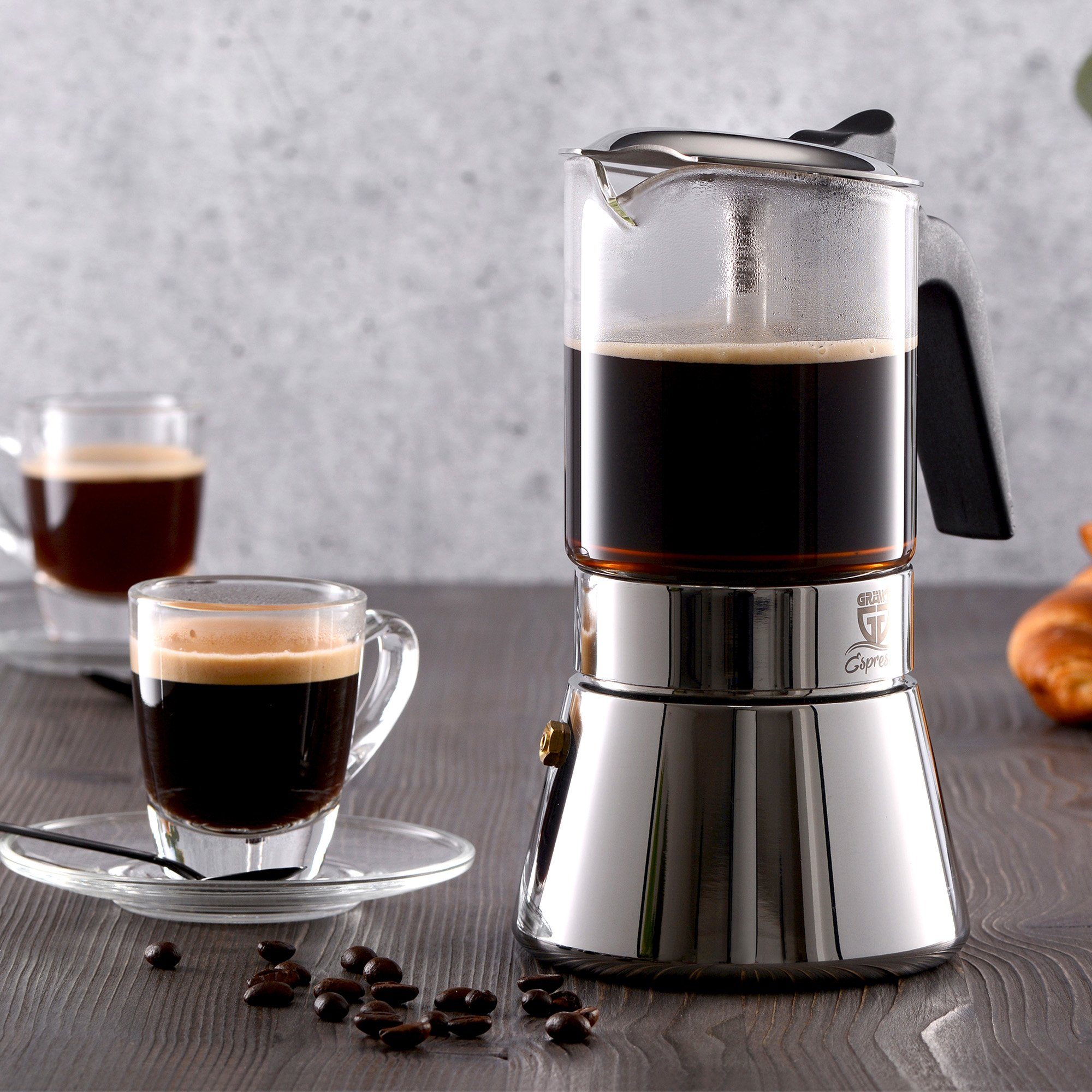 GRÄWE Espressokocher GRÄWE Espressokocher mit Glaskanne, 0,16l Kaffeekanne