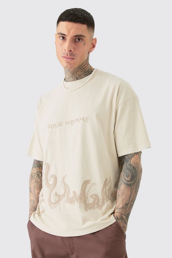 Tall Oversize Tall mit Pour Homme Print