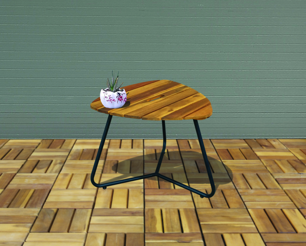 Hardin 1fachgut Beistelltisch Couchtisch aus Akazienholz 48 x 48 x 38,5 cm dreieckig FSC braun