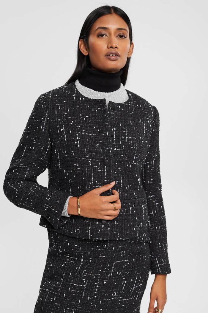 Bouclé-Jacke im Cropped-Design