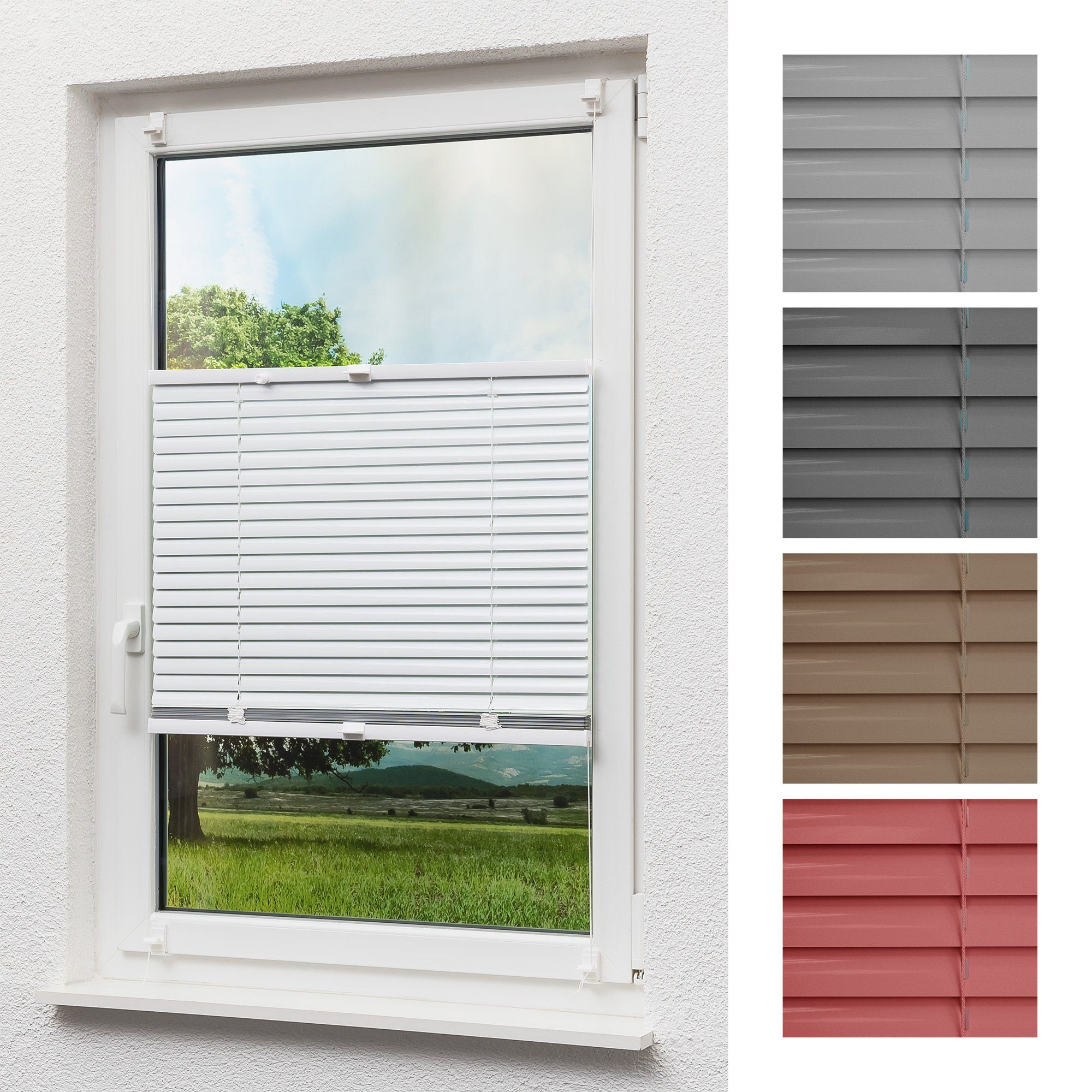 Jalousie Alu 25mm klemmen Weiß, LYSEL®, HxB 130x60cm