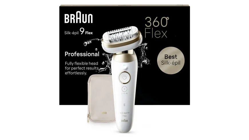 BRAUN Epilierer Silk-épil 9 Flex, 9-011 gold Weiß / Gold