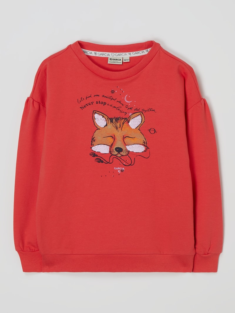 Sweatshirt mit Print in rot