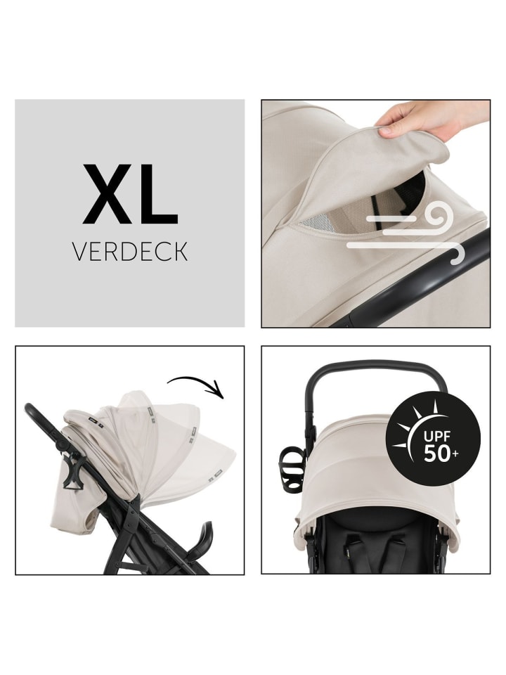 Hauck Buggy Rapid 4D (bis 25 kg) - XL Verdeck & in schwarz,beige günstig kaufen onesize