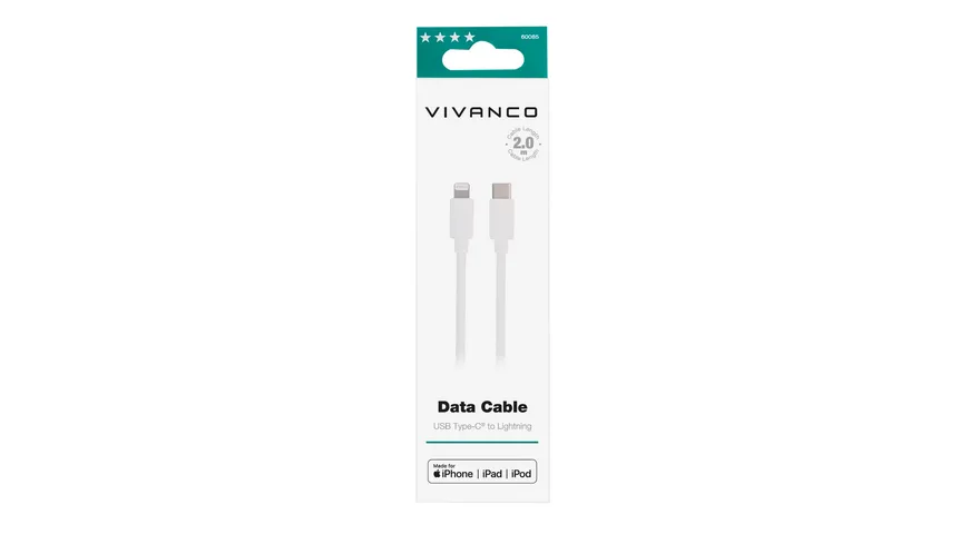 Vivanco Charging Cable, Lightning auf USB-Type-C™ Daten- u. Ladekabel, 2m