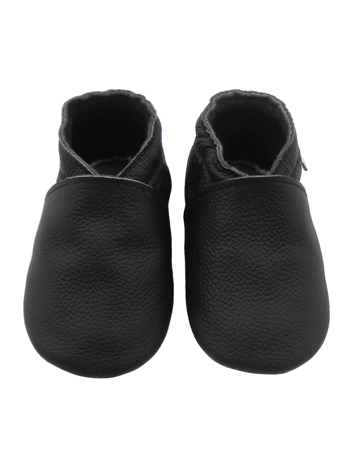 Yalion Baby Leder-Krabbelschuhe in Schwarz günstig kaufen