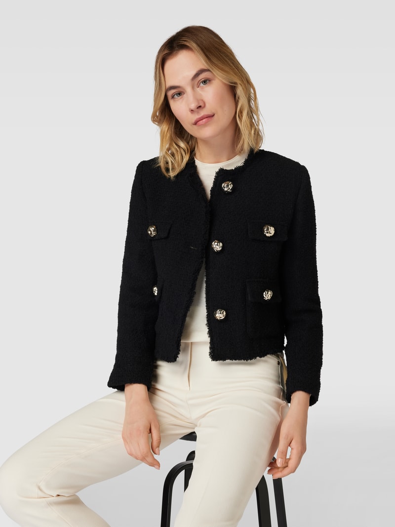 Cropped Blazer mit Woll-Anteil Modell 'WINTOUR' in schwarz