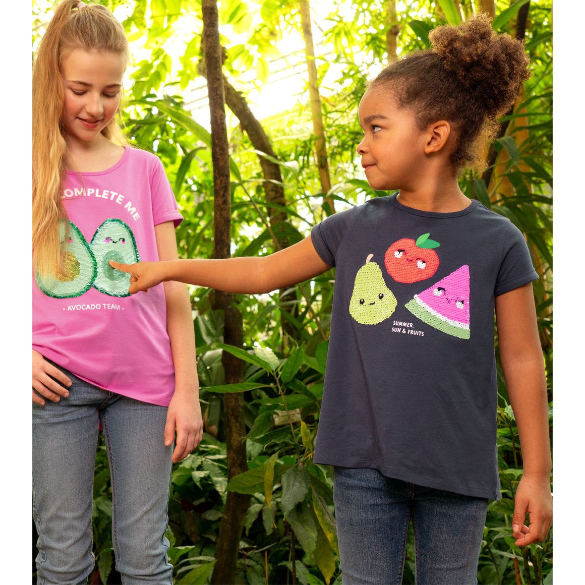 Mädchen T-Shirt mit Wendepailletten