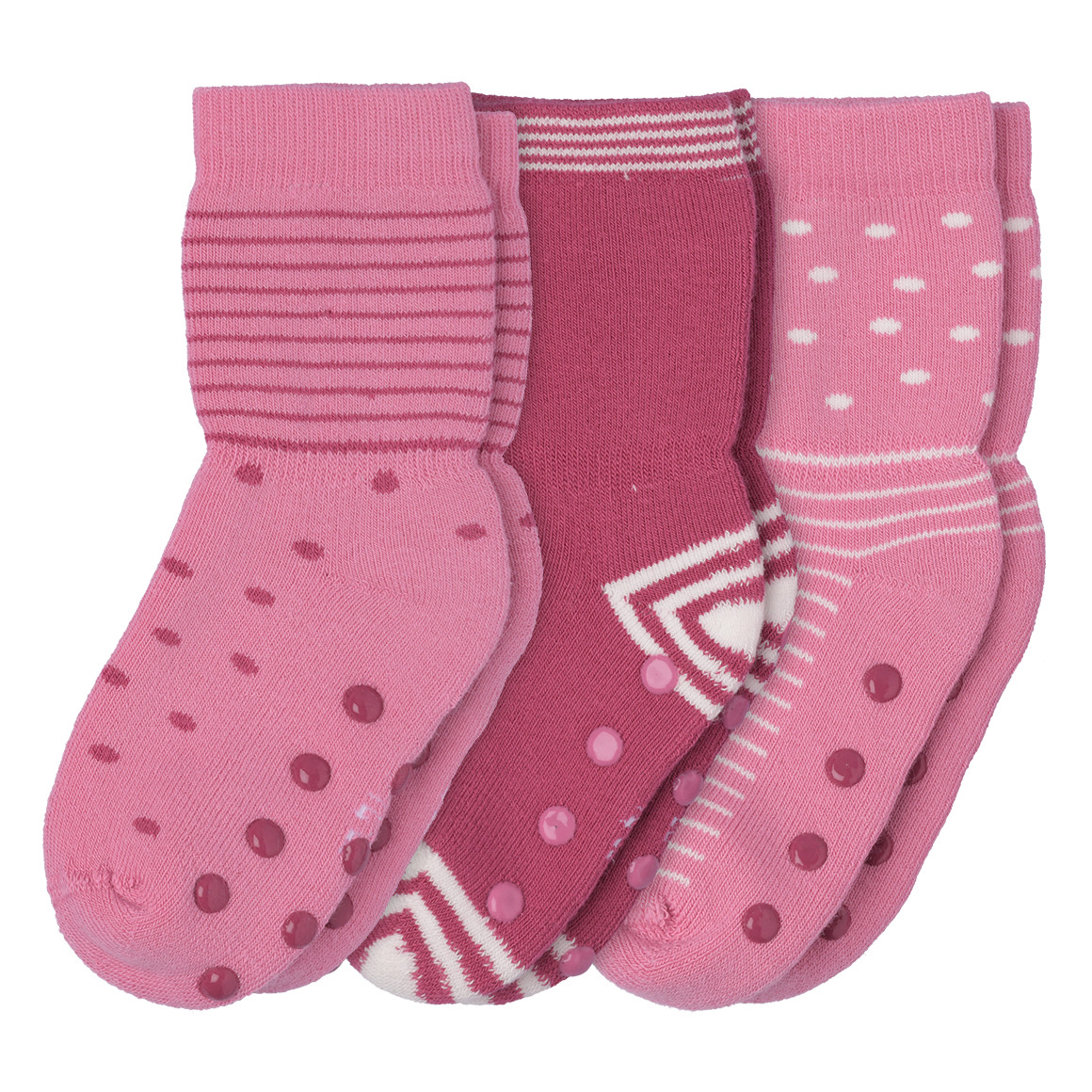 3 Paar Baby Socken mit Anti-Rutsch-Noppen