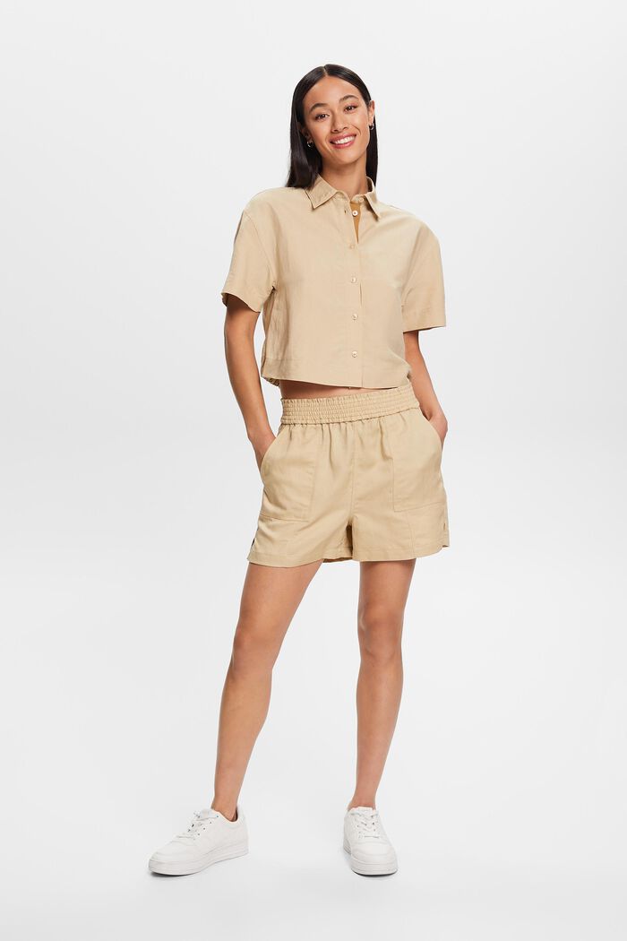 Pull-on-Shorts, Leinenmix