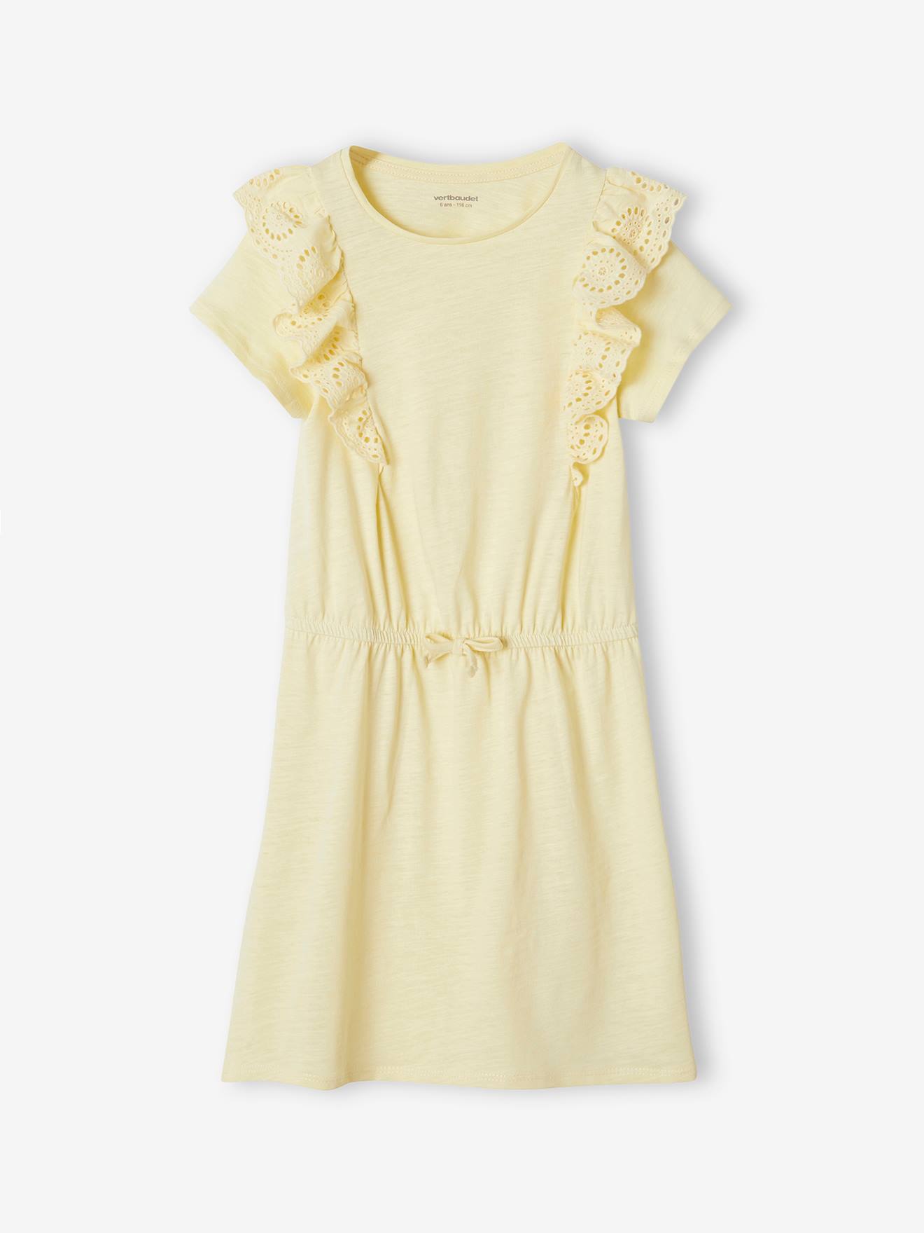 Vertbaudet Mädchen Volantkleid Oeko-Tex - hellgelb